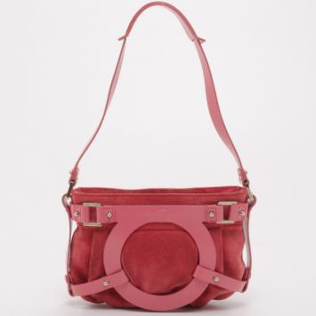 Salvatore Ferragamo Pink Suede Small Shoulder Bag