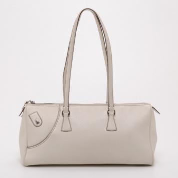 Salvatore Ferragamo Cream Leather East West Tote 