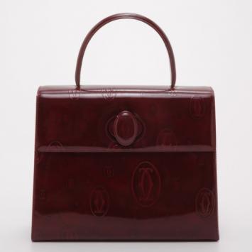 Cartier Burgundy 'Happy Birthday' Top Handle Bag