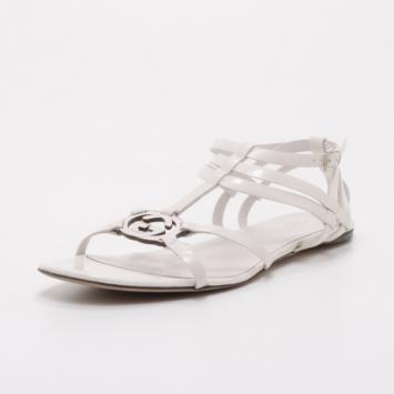 Gucci White Patent Gladiator Sandals Size 40