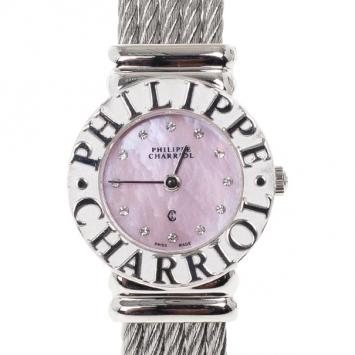 Philippe Charriol Pink Silver St. Tropez Women's Wristwatch 24MM