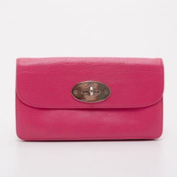 Mulberry Pink Leather Postman's Lock Continental Wallet 