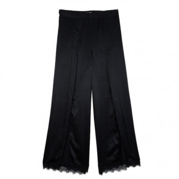 Stella McCartney Black Palazzo Slit Silk Pants S