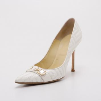Versace White Patent Leather Pumps Size 40