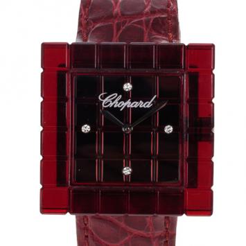 Chopard Red Resin & Steel Be Mad Women's Wristwatch 31MM