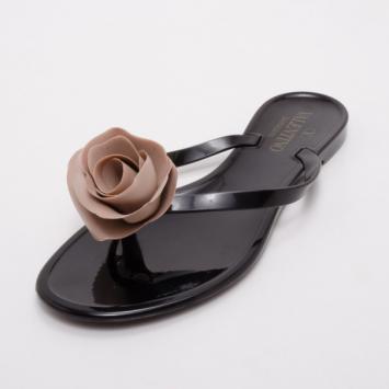 Valentino Beige Rose Thong Sandals Size 38