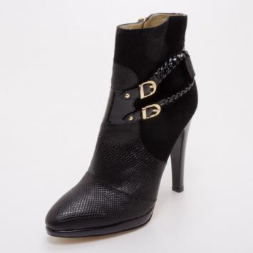 Roberto Cavalli Black Ankle Boots Size 39