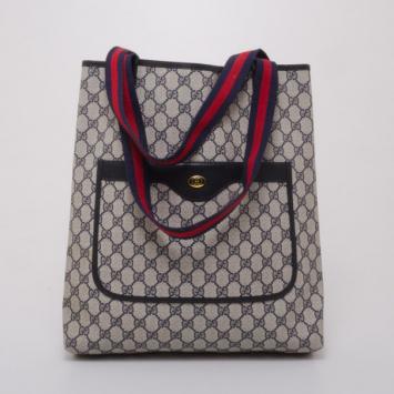 Gucci Vintage Navy Monogram Tote