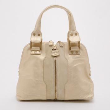 Jimmy Choo Beige Mandah Satchel