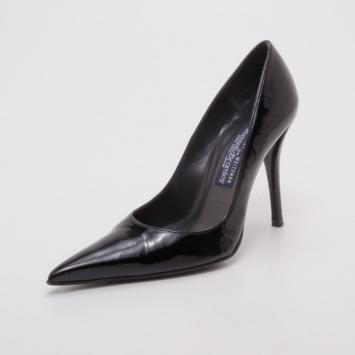 Stuart Weitzman for Russell &amp; Bromley Black Patent Pumps Size 36.5