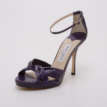 Jimmy Choo Purple Watersnake Macy Platform Sandals Size 38