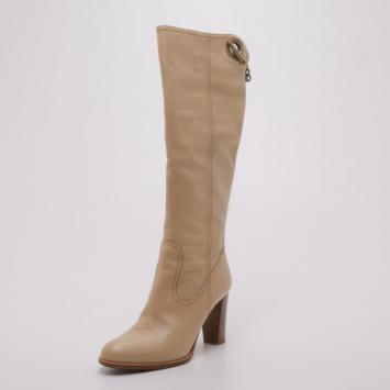 Bally Beige Leather Western Boots Size 36