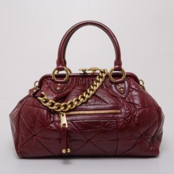 Marc Jacobs Burgundy Patchwork Stam Satchel