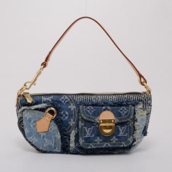 Louis Vuitton Monogram Denim Patchwork Pouchy Shoulder Bag 