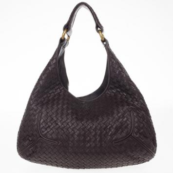 Pre Owned Bottega Veneta Brown Intrecciato New Ball Hobo