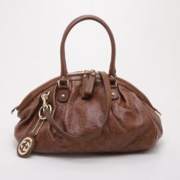 Gucci Brown Guccissima Medium Sukey Satchel
