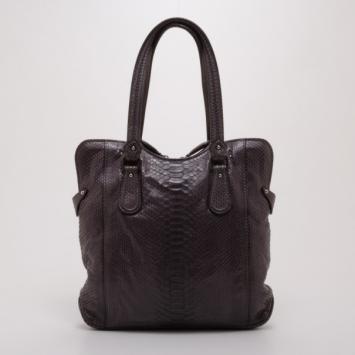 Zagliani Grey Python Shopper Tote
