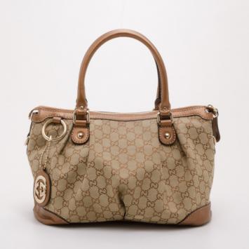 Gucci Metallic Monogram Sukey Top Handle Bag