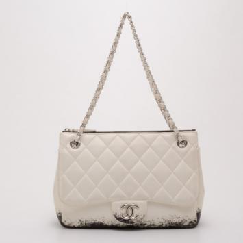 Chanel Limited Edition White Blizzard Jumbo Flap 