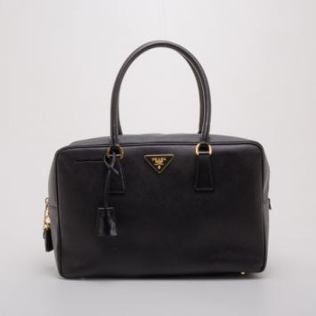 Prada Black Saffiano Leather Satchel