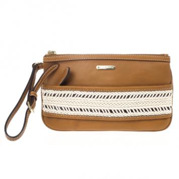 Burberry Calf Leather Rope Webbing Fuller Wristlet