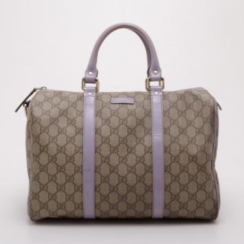Gucci Monogram Lilac Trim Boston Bag 