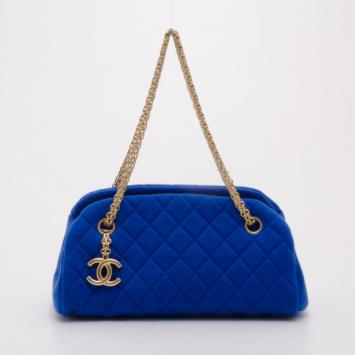 Chanel Blue Jersey Mademoiselle Bag 