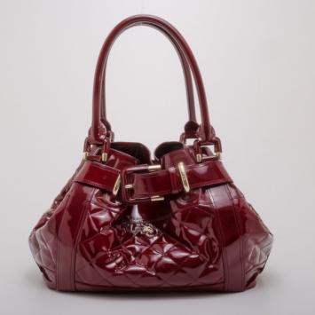 Burberry Prorsum Beaton Burgundy Patent Leather Bag