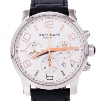 Pre Owned Montblanc White Stainless Steel Timewalker Men's Wristwatch 43 MM