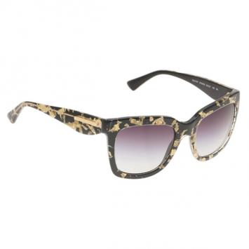 Dolce and Gabbana Black Gold Leaf 4197 Sunglasses