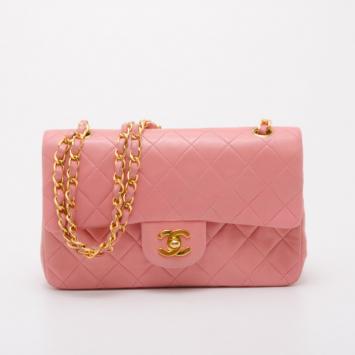 Chanel Vintage Pink Lambskin Small Flap Bag