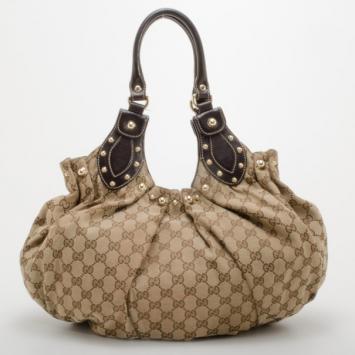 Gucci Monogram Medium Pelham Studded Hobo