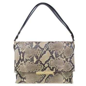 Pre Owned Celine Beige Python Blade Bag