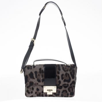 Jimmy Choo Leopard Print Pony Rebel Quartz Cross Body Bag