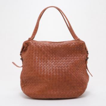 Bottega Veneta Persimmon Intrecciato Leather Medium Tote Bag