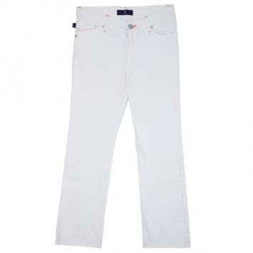 Victoria Beckham Orange Stitch White Jeans M