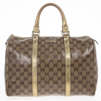 Gucci Gold Crystal Lame Joy Boston Satchel