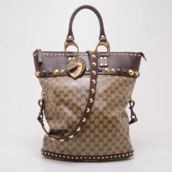 Gucci Monogram Crystal Babouska Medium Tote 