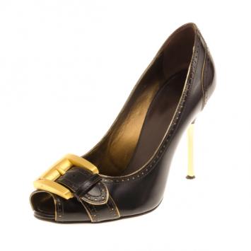 Giuseppe Zanotti Peep Toe Buckle Pumps Size 38