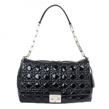 Dior Black Patent Miss Dior Large Bag