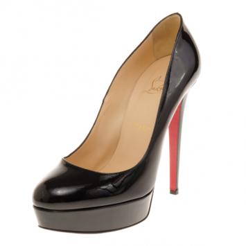 Christian Louboutin Black Patent Bianca Platform Pumps Size 40