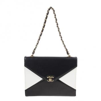 Chanel Black And White Envelope Shoulder Bag 