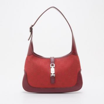 Gucci Red Monogram Jackie O Hobo 