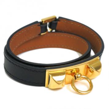 Hermes Rivale Double Tour Leather Bracelet