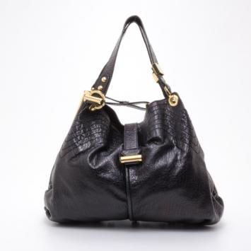 Jimmy Choo Black Leather Alex Shoulder Bag 