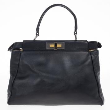 Fendi Black Small Peekaboo Tote