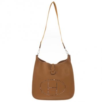 Hermes Brown Evelyne Togo III GM Bag  