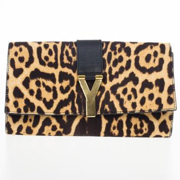 Yves Saint Laurent Leopard Cabas Chyc Clutch