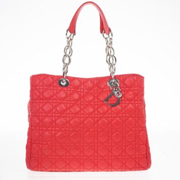 Dior Soft Bright Pink Cannage Lady Dior Shopper Tote