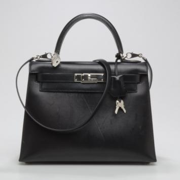 Hermes Kelly Sellier 28 in Box Calf